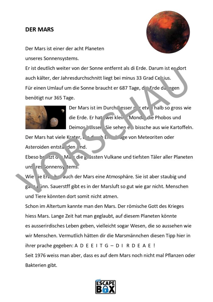 OnePaper-Game: MARSESCAPE – Bild 2