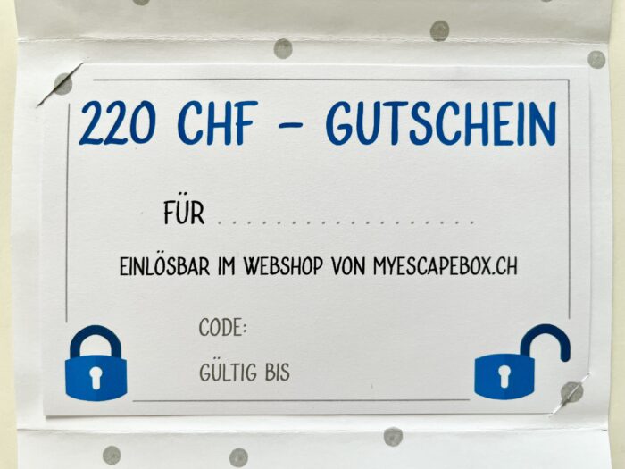 GUTSCHEIN 220 CHF – Bild 2