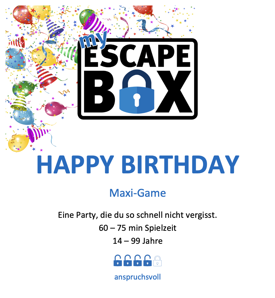 Maxi-Game: HAPPY BIRTHDAY